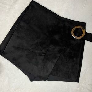 Zara Suede Skort - black - size XS